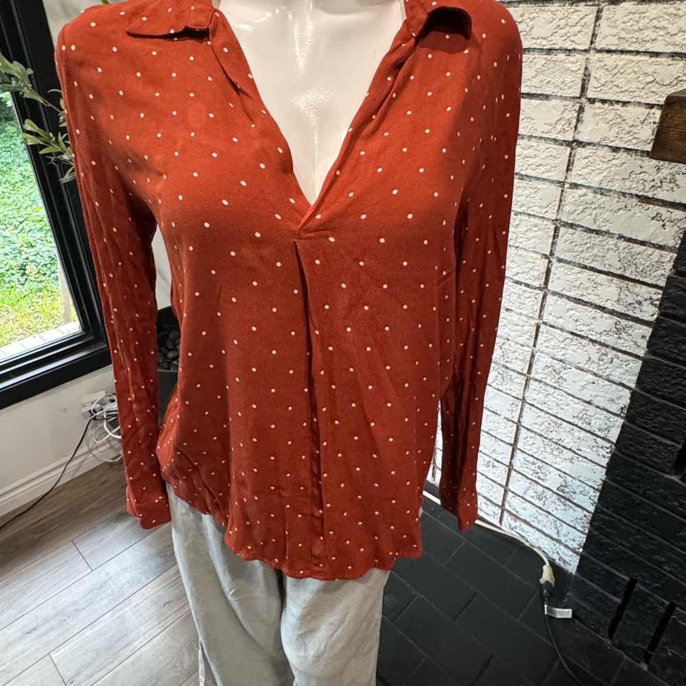Forever 21 Rust Polka Dot Blouse